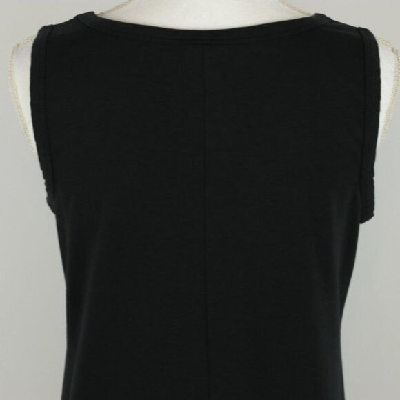 J. Jill Stretch Women's Small Black Pima Cotton Knit Scoop Neck Sheath Dress - Picture 4 of 7